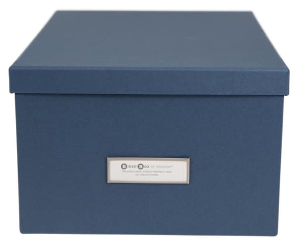 Förvaringsbox m.lock kartong blå