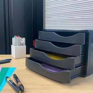 Arkivmodul med 4 lådor - JALEMA - Svart - A4 - 216 x 300 x 375 mm.