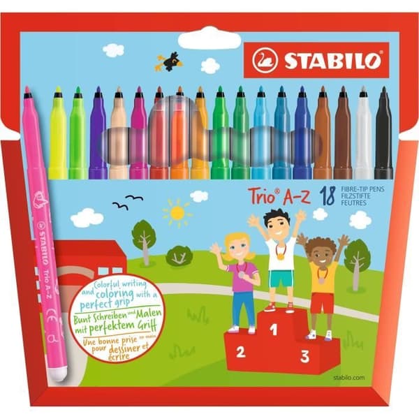 Färgpenna Trio A-Z - STABILO - 18 stycken - Medelspets