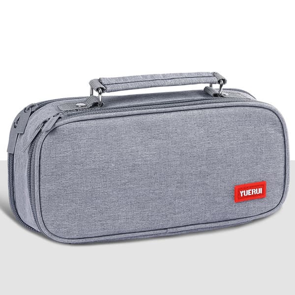 INF Bærbart canvas pennal - stor kapasitet