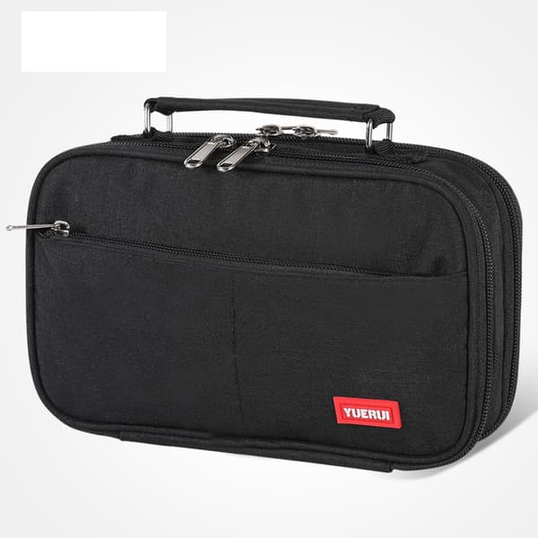 Pennfodral med stor kapacitet, pennväska i canvas med flera fack