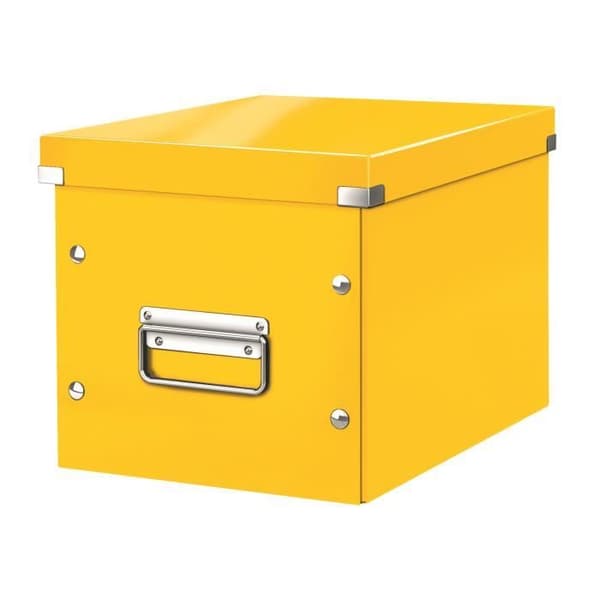 Kartong förvaringslåda Leitz Click &amp; Store Wow Cube Format L gul