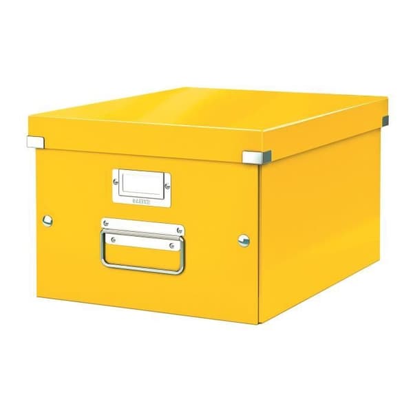 Leitz CLick&amp;Store Wow kartongförvaringslåda H 16 X B 21,7 x D 28 cm gul