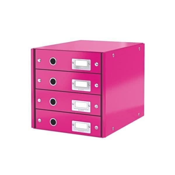 LEITZ Förvaringslåda Click&amp;Store 4 lådor Rosa