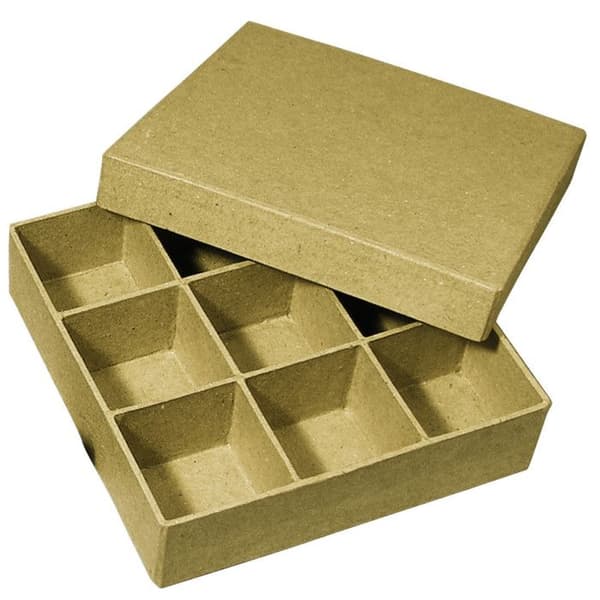 Fyrkantig låda 9 fack 14cm (100% FSC)