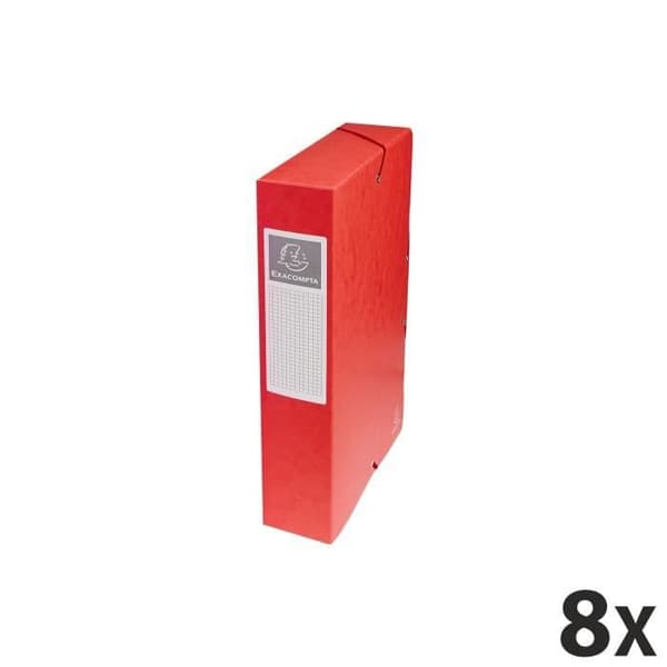 8 Exabox Arkivkartong Baksida 60mm glanskort - A4 - Röd