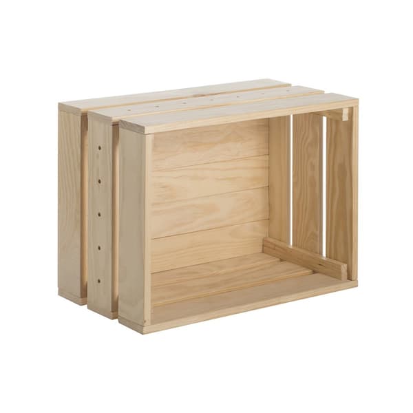 Stapelbar massiv furulåda - L51,2 x H28 cm