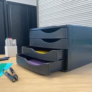 Arkivmodul med 4 lådor - JALEMA - Svart - A4 - 216 x 300 x 375 mm.