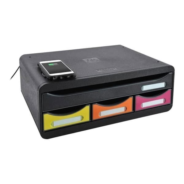 Arkivenhet - Exacompta - Classic QI PAD MINI A4+ - 4 lådor - Integrerad Qi-laddning - Svart