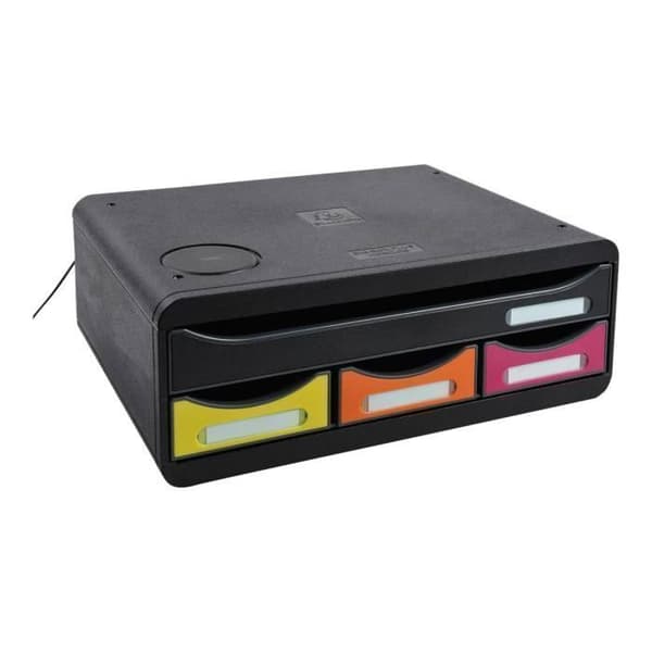 Arkivenhet - Exacompta - Classic QI PAD MINI A4+ - 4 lådor - Integrerad Qi-laddning - Svart