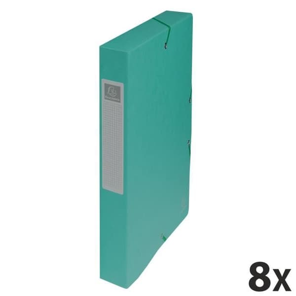 8 Exabox arkiveringslåda 40mm rygg Glansigt kort - A4 - Grön