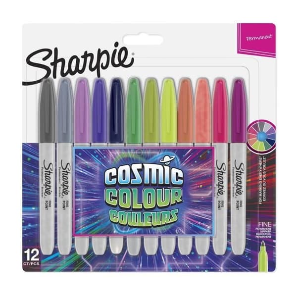 SHARPIE Lot med 12 permanenta markörer - Fin punkt - Begränsad utgåva - Kosmiska färger