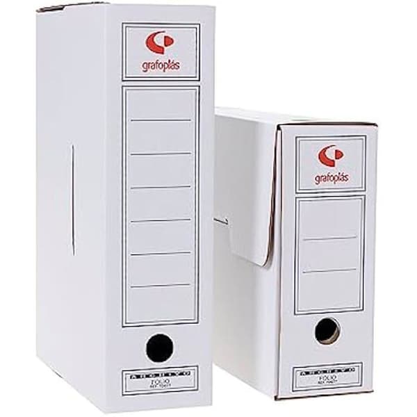 Arkivlådor - GRAFOPLÁS - 50-pack - Folioformat - Mikrokartong - 2 vertikala sidor