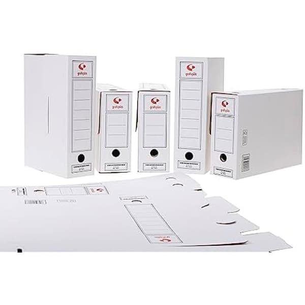 Arkivlådor - GRAFOPLÁS - 50-pack - Folioformat - Mikrokartong - 2 vertikala sidor