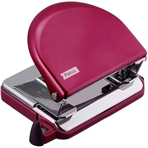 Taladro de bureau - PETRUS - Modell 52 - Metallisk fuchsia - Stansar upp till 20 ark - Skarpa stansar
