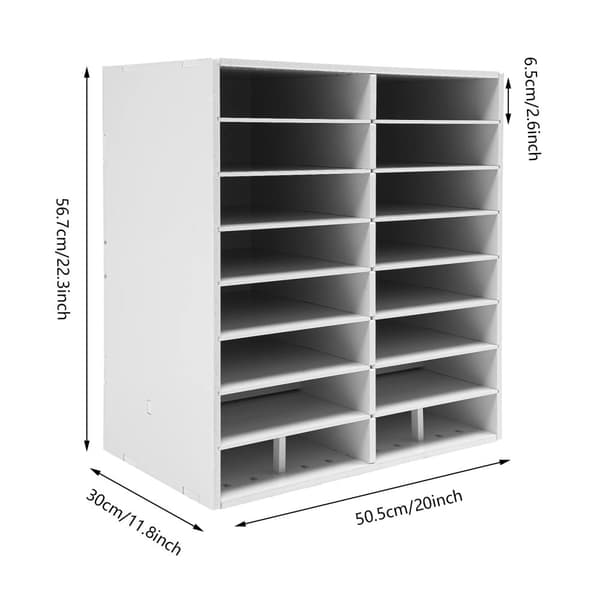 16-Slot Filorganisator, Holdbar PVC-konstruktion, Justerbar niveauafstand,HVID