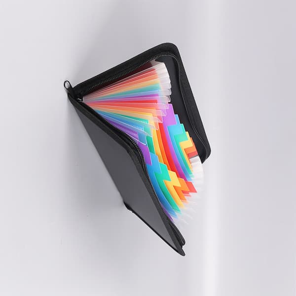 INF Rainbow Edge Zippered Expanding File Folder - A6 Størrelse