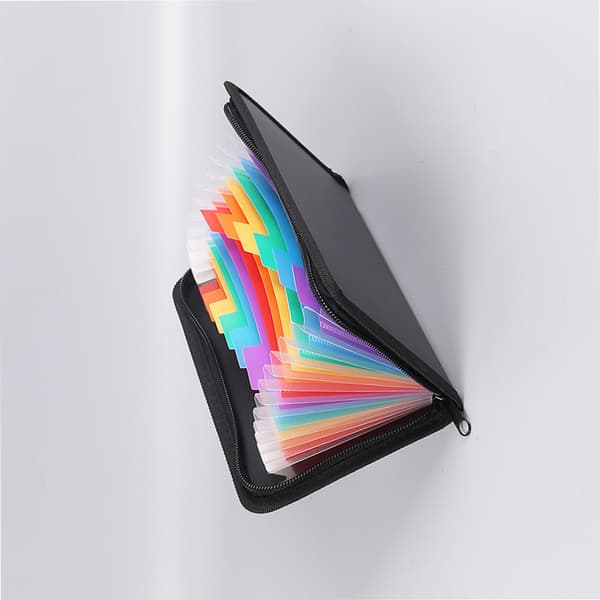 INF Rainbow Edge Zippered Expanding File Folder - A6 Størrelse