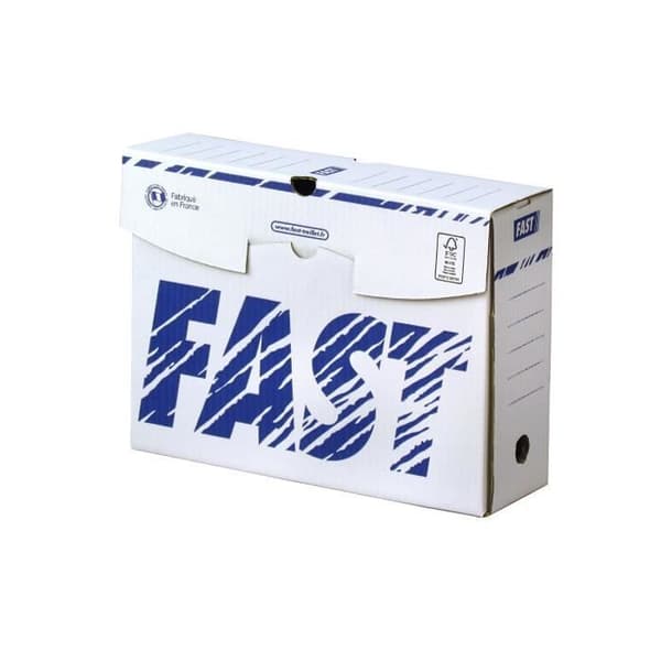 FAST Paket med 25 arkivlådor - Manual - 10 cm - Vit och blå