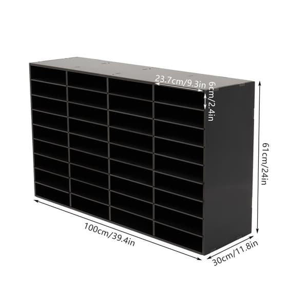 Skrivbordsfilorganisatör, 24/36 fack, 132 lbs belastningskapacitet, robust konstruktion i PVC