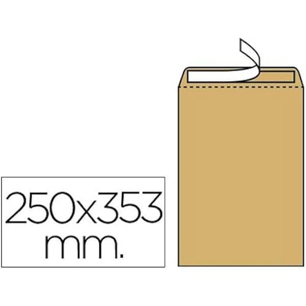 Sac N.11 Kraft - LIDERPAPEL - 250 x 353 mm - 90 g - Låda med 250 enheter - Silikonband