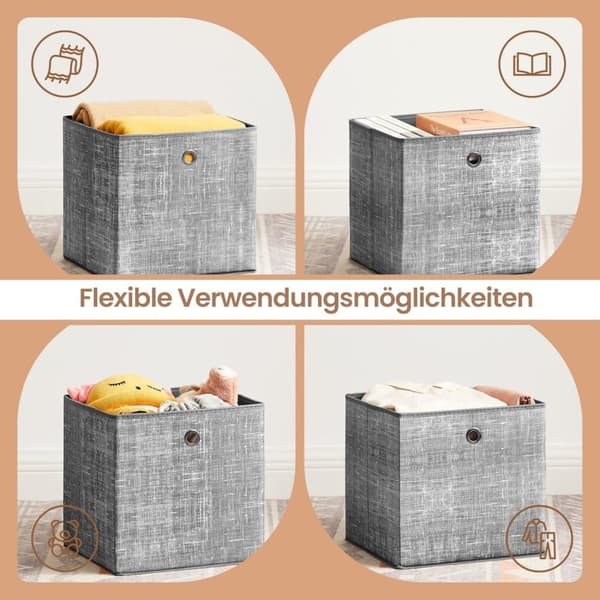 Förvaringsboxset, 30x30x30 cm, Grå