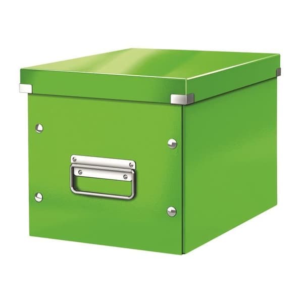 Kartong förvaringslåda Leitz Click &amp; Store Wow Cube Format L grön