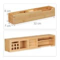 Miniatyrbild 4 av 6: Relaxdays Bamboo Desk Organizer Box 11 Penna Förvaring Organization Supplies Notes 6x32x7cm, Nature