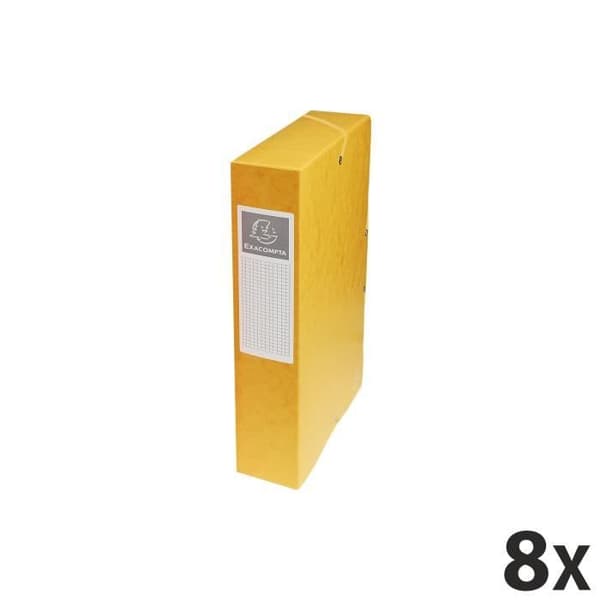 8 Exabox Filing Box Baksida 60mm glansigt kort - A4 - Gul