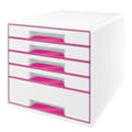 Miniatyrbild 1 av 4: Klassificeringsblock - LEITZ - WOW - Metallisk rosa - 5 lådor - Blank yta - A4 max