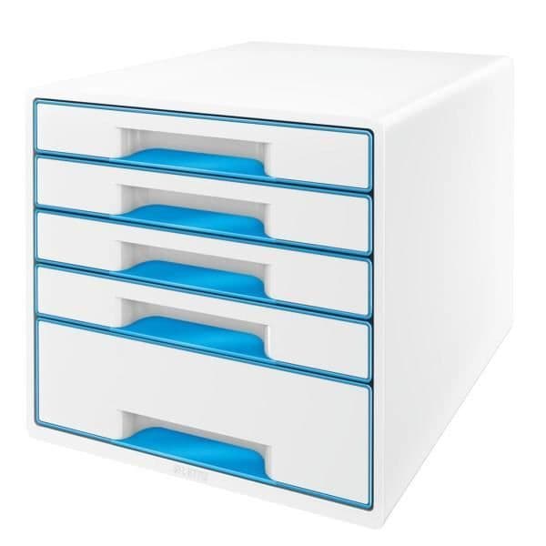 Klassificeringsblock - LEITZ - WOW - Metallic blå - 5 lådor - Lackfinish - A4 maxi