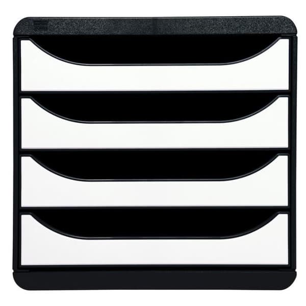 Arkivmodul BIG-BOX 4 lådor Dim L27,8 x H26,7 x D34,7 cm svart vit Blank.