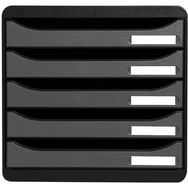 Arkivmodul Big Box PLUS 5 lådor svart/silver.