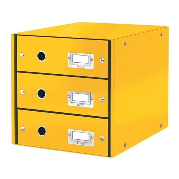 Arkivmodul - Leitz - Click&amp;Store Wow - 3 lådor - Gul - Modern design