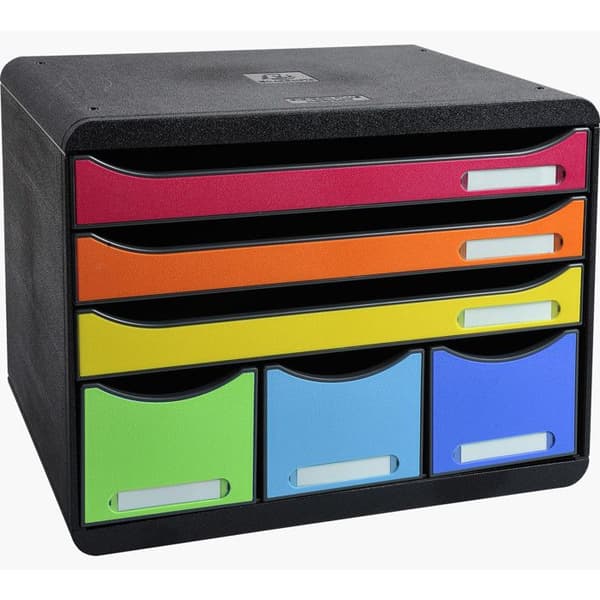 Klassificeringsmodul - Exacompta - Iderama Förvaringsbox - 6 lådor - Svart - Stapelbar