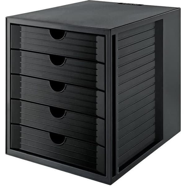 KARMA arkiveringsmodul H 32 cm 5 svarta lådor Svart stomme