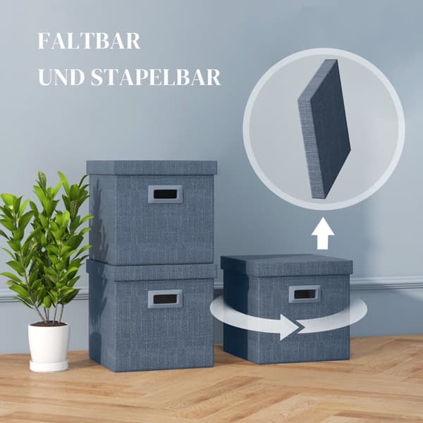 Förvaringslåda, 2er-Set, 30x30x29 cm, Blå