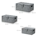 Pikkukuva 3 / 9: Säilytyslaatikko setti, 35,5x28,5x18 cm, 33x24x15 cm, 28x20x12,5 cm, Harmaa