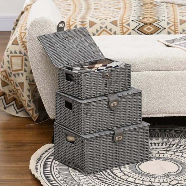 Säilytyslaatikko setti, 35,5x28,5x18 cm, 33x24x15 cm, 28x20x12,5 cm, Harmaa
