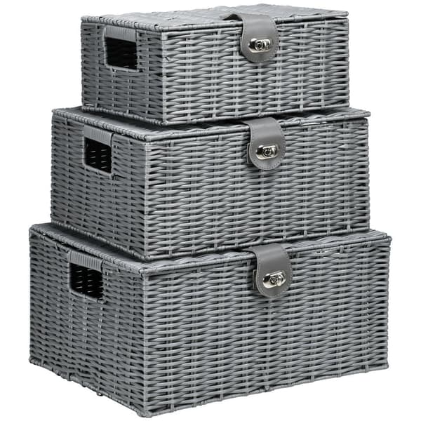 Säilytyslaatikko setti, 35,5x28,5x18 cm, 33x24x15 cm, 28x20x12,5 cm, Harmaa
