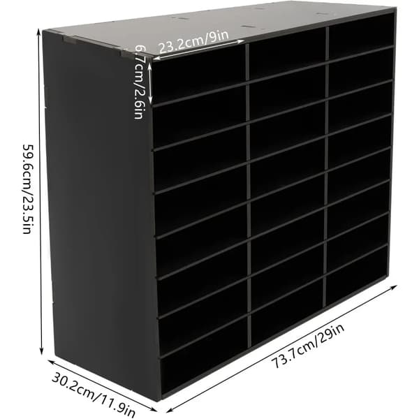 Litteraturorganisator, 24 rum, PVC-materiale,sort