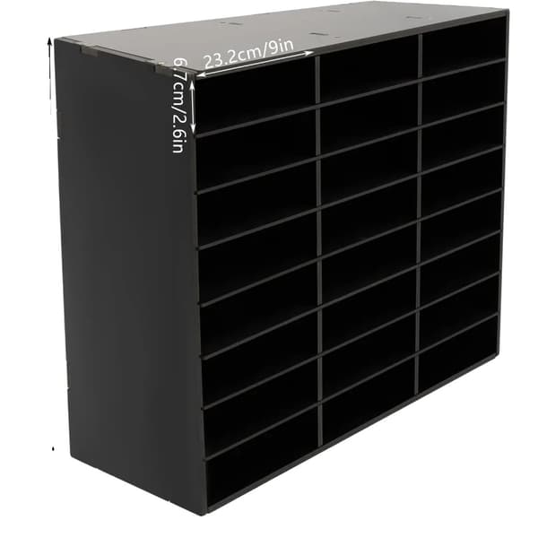 Litteraturorganisator, 24 rum, PVC-materiale,sort