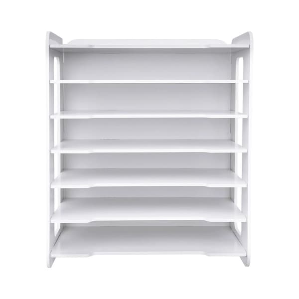 7-lags filorganisator, desktop montering, PVC-materiale,HVID