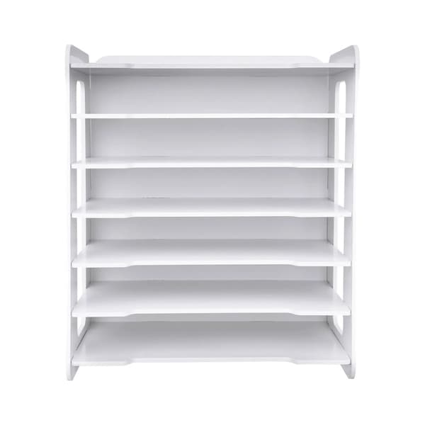 7-lags filorganisator, desktop montering, PVC-materiale,HVID