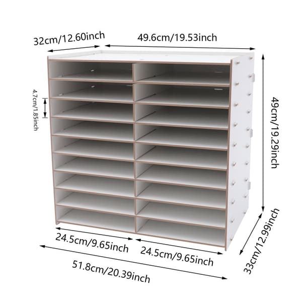 Kontorpapirorganisator, 9-lags design, stor kapacitet