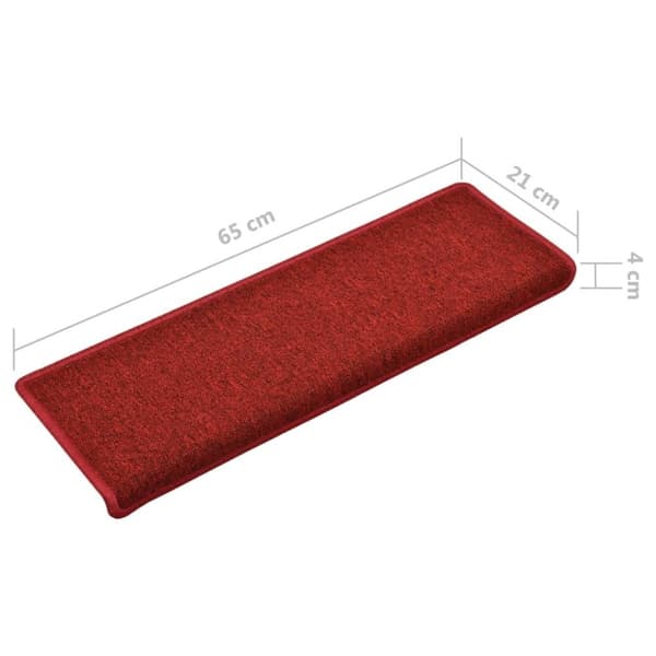 vidaXL Trappetrinnstepper 15 stk 65x21x4 cm rød