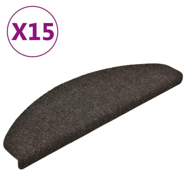 vidaXL selvklæbende trappemåtter 15 stk. 65x21x4 cm tuftet antracitgrå