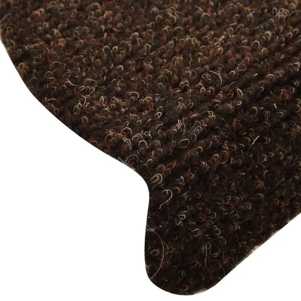 vidaXL Selvklebende trappematter 15 stk brun 65x21x4 cm nålestempel