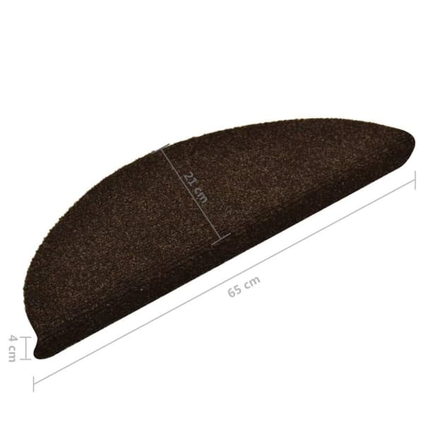 vidaXL Selvklebende trappematter 15 stk brun 65x21x4 cm nålestempel