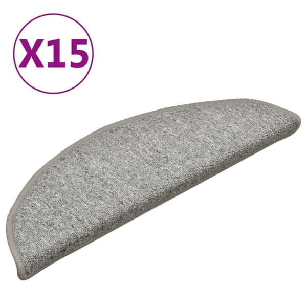 vidaXL Trappetrinnstepper 15 stk lysegrå 56x17x3 cm